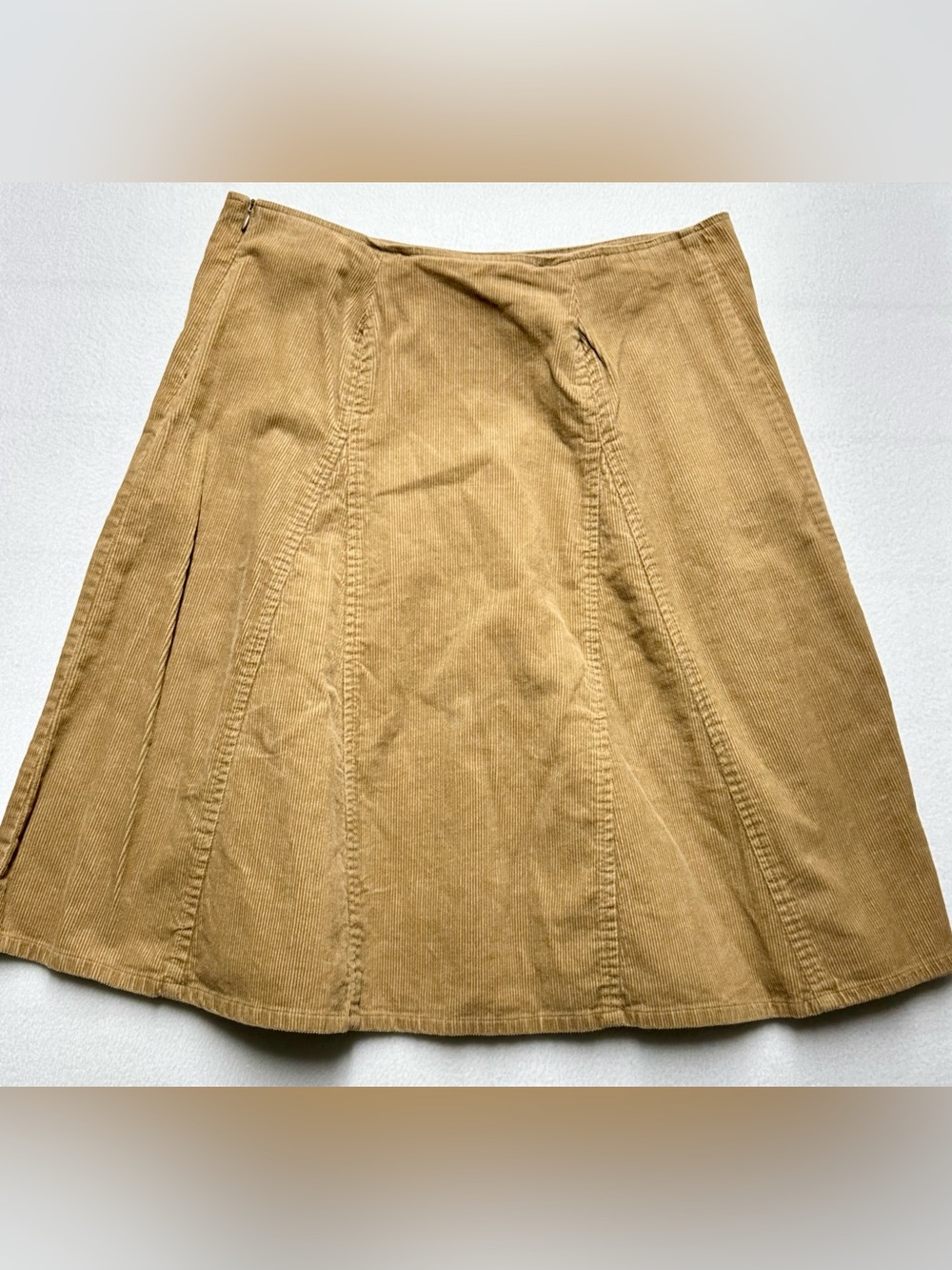 Zara Basic XL Tan Corduroy A-Line Skirt Cotton Boho Fall ⭐ 5 FOR $25 ⭐